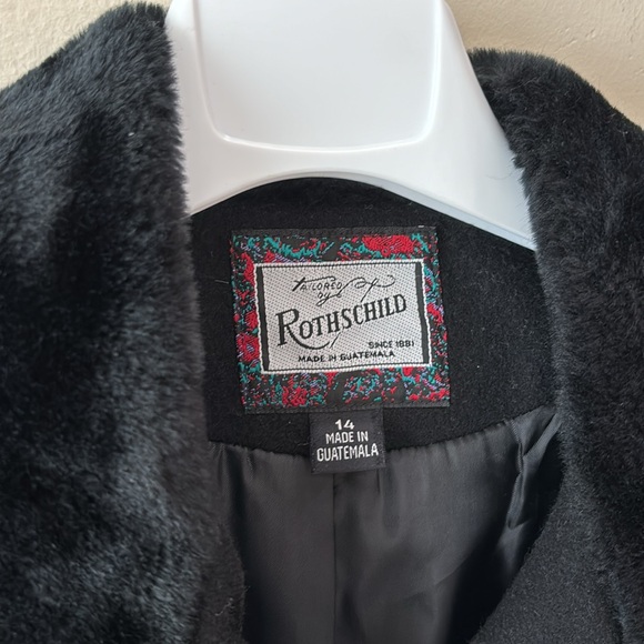 Rothschild girls wool winter coat black 14 - Picture 3 of 5